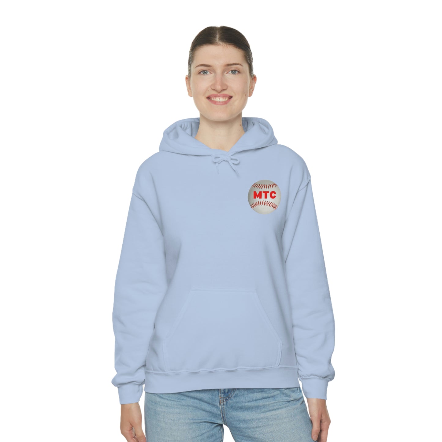 My Sport is Harder Than Yours Red Bat (Light Blue) Hooded Sweatshirt