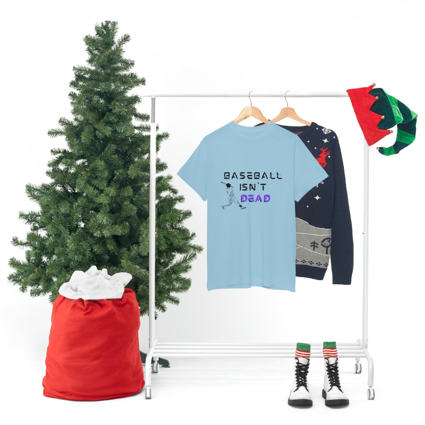 Baseball Isn't Dead Purple Front (light blue) Tee