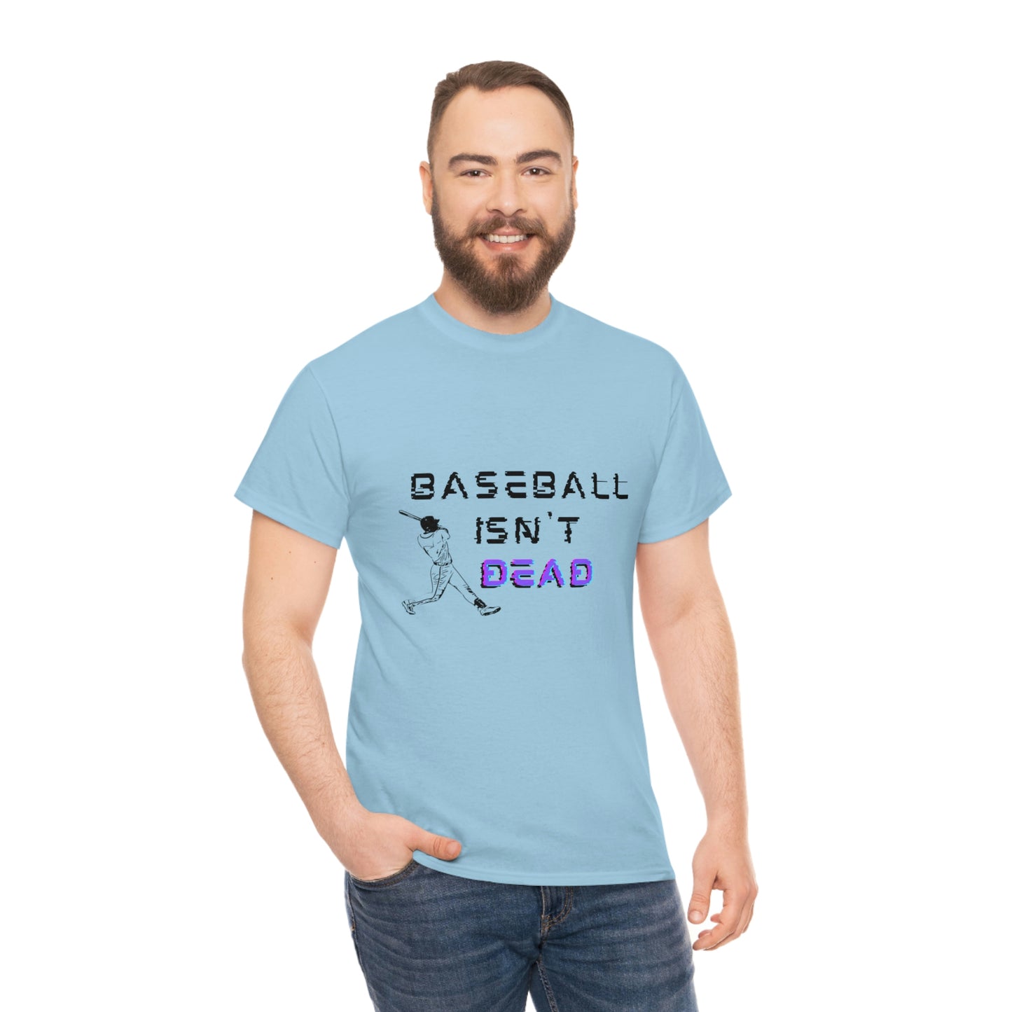 Baseball Isn't Dead Purple Front (light blue) Tee