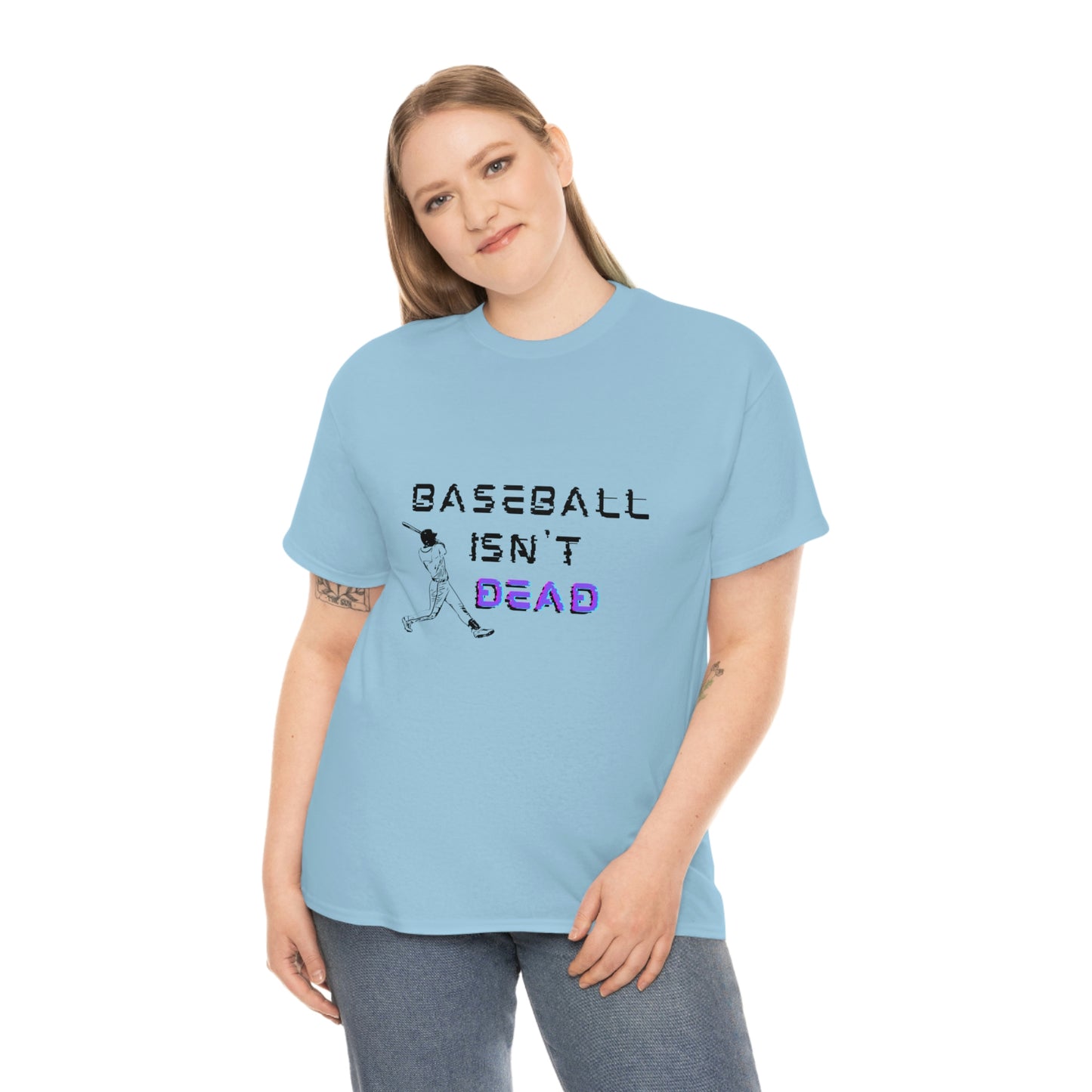 Baseball Isn't Dead Purple Front (light blue) Tee