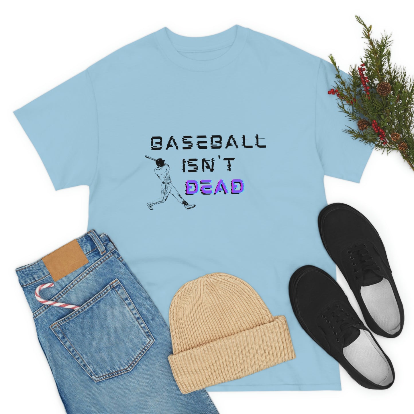 Baseball Isn't Dead Purple Front (light blue) Tee