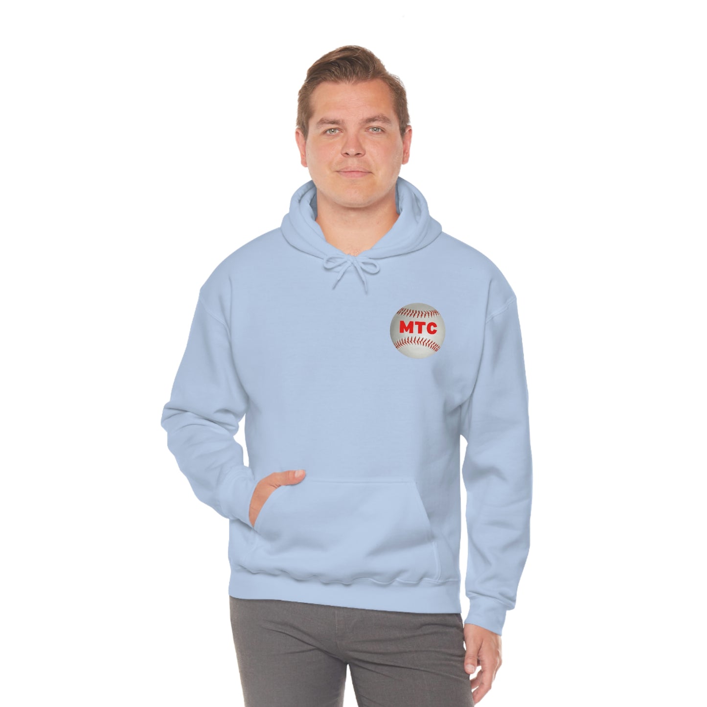 My Sport is Harder Than Yours Red Bat (Light Blue) Hooded Sweatshirt