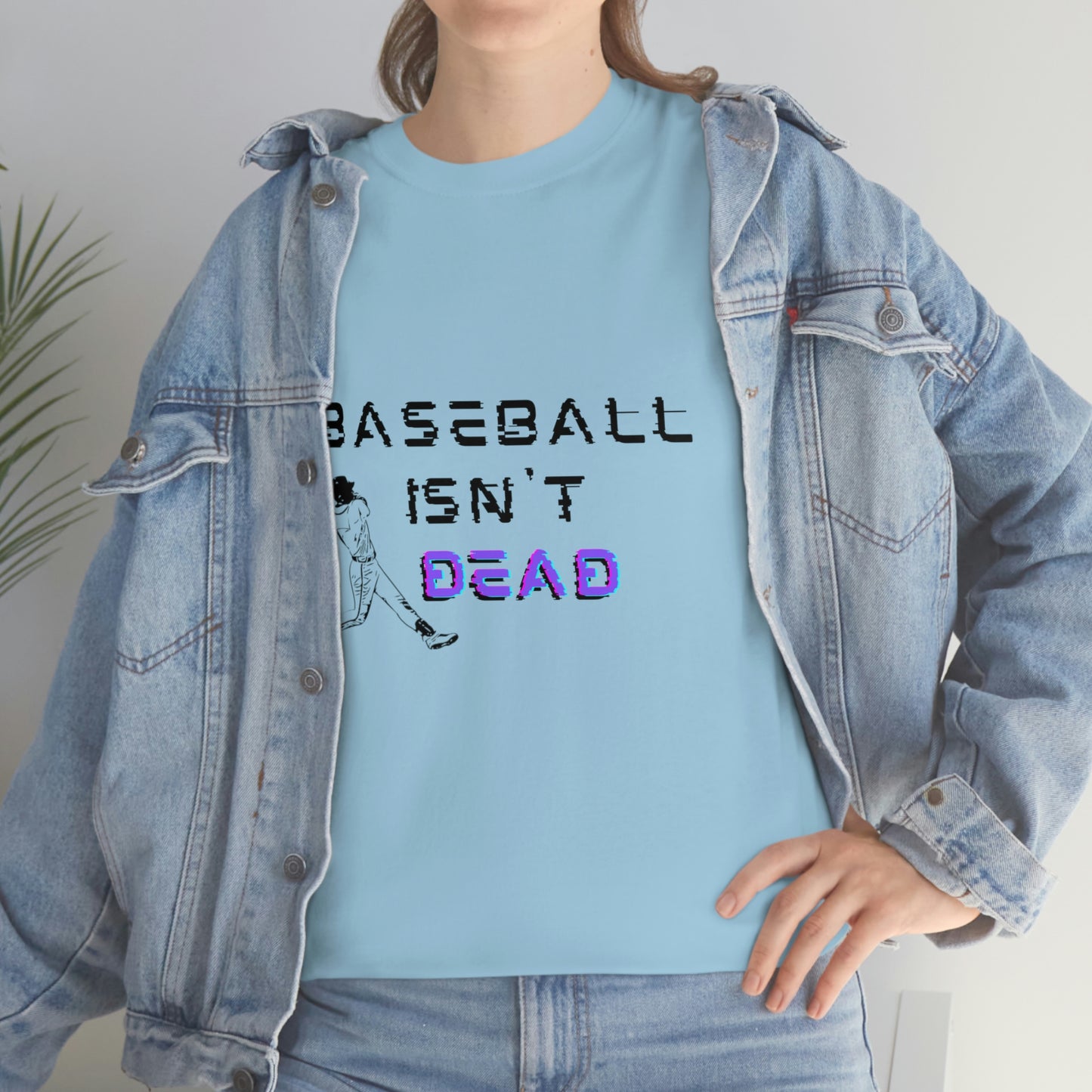 Baseball Isn't Dead Purple Front (light blue) Tee