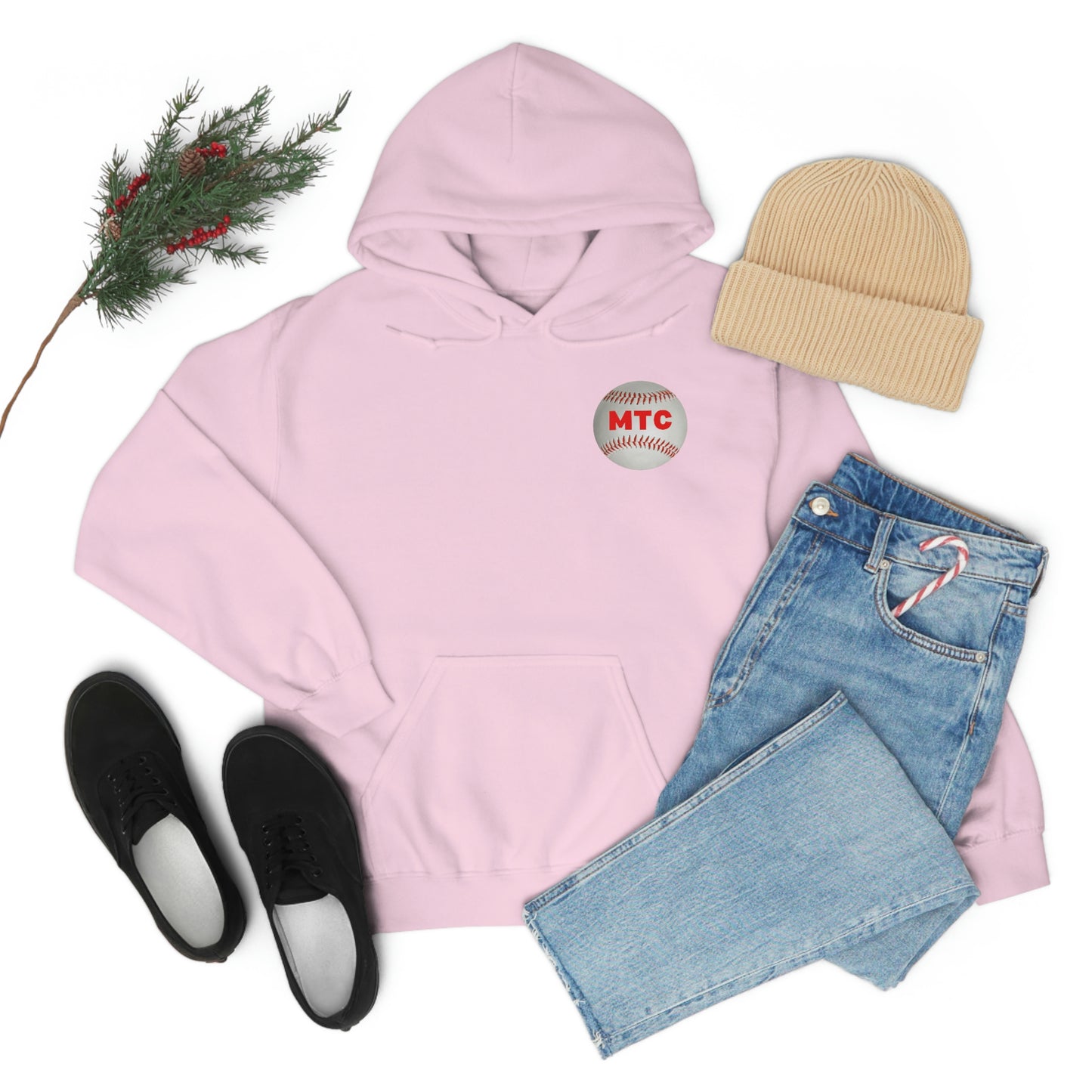 My Sport is Harder Than Yours Red Bat (Light Pink) Hooded Sweatshirt