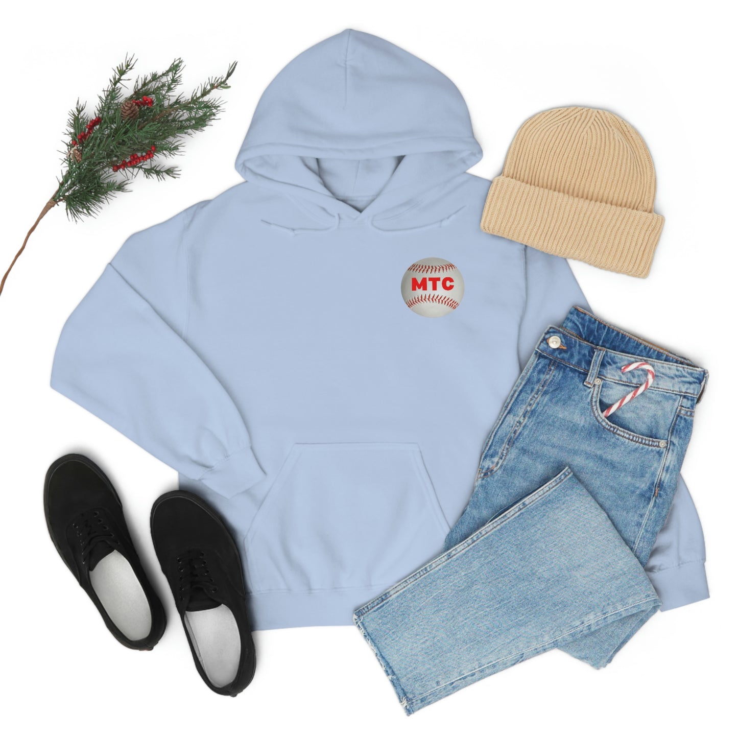 My Sport is Harder Than Yours Red Bat (Light Blue) Hooded Sweatshirt