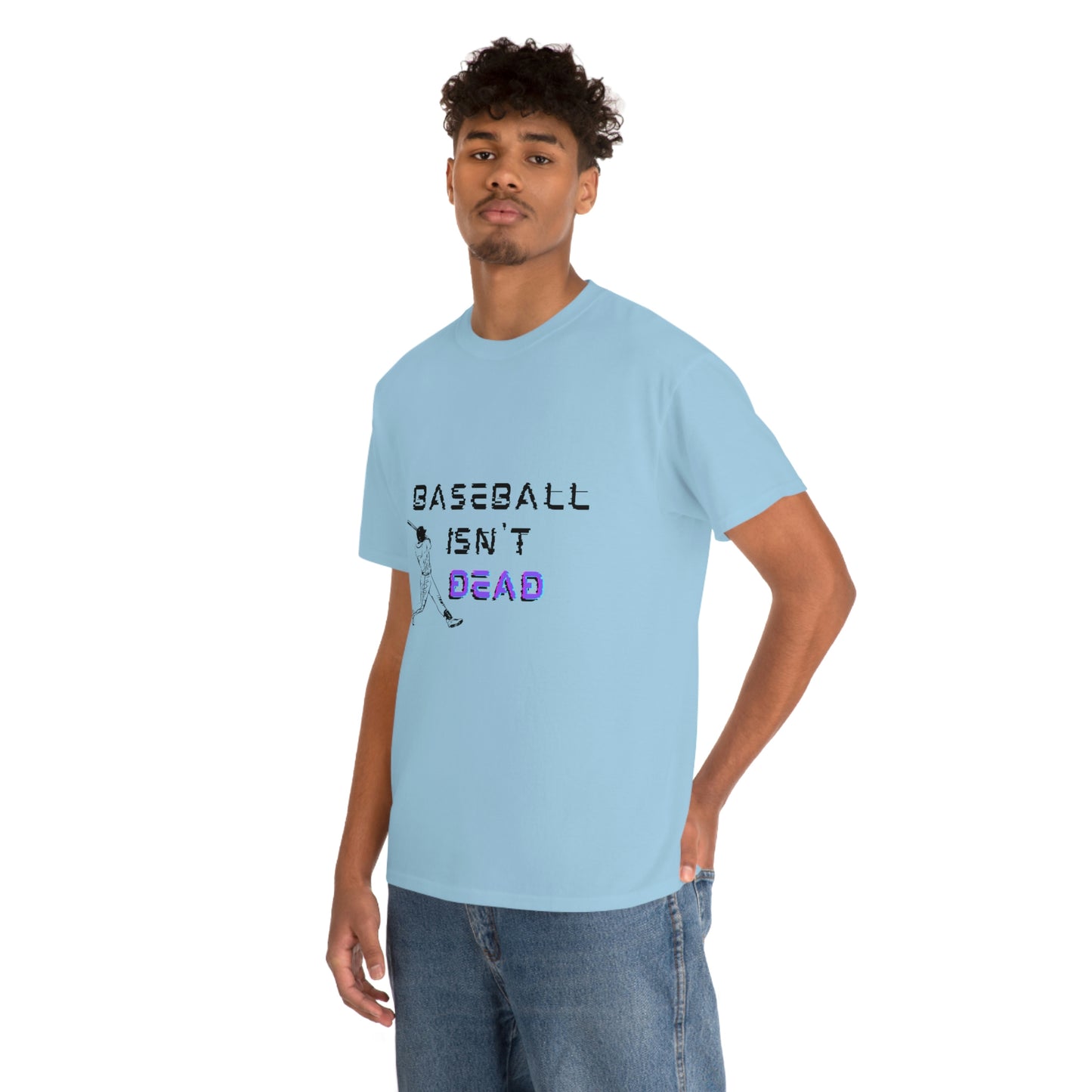 Baseball Isn't Dead Purple Front (light blue) Tee