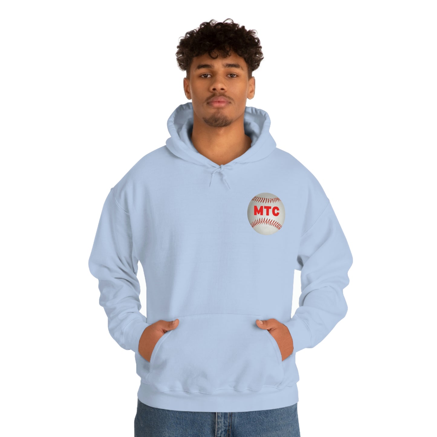 My Sport is Harder Than Yours Red Bat (Light Blue) Hooded Sweatshirt