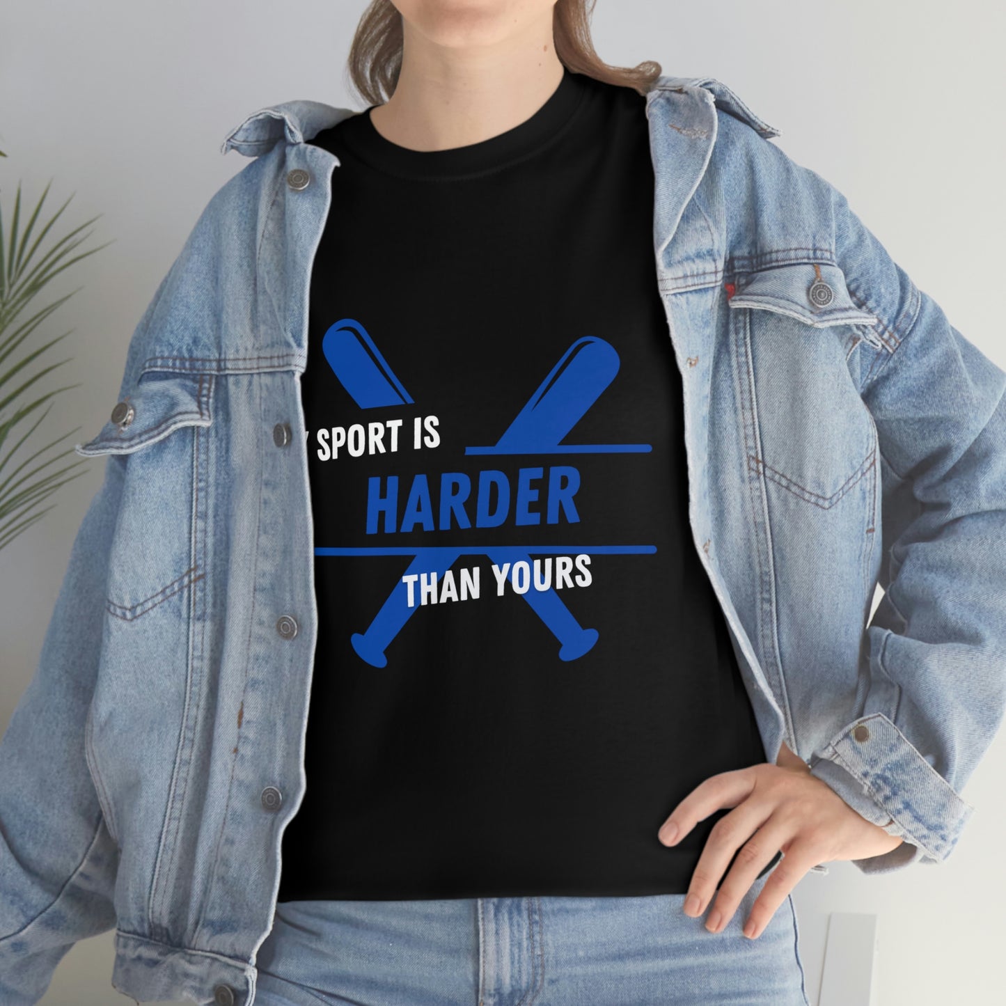 My Sport Is Harder Than Yours Blue Bat (black) Tee