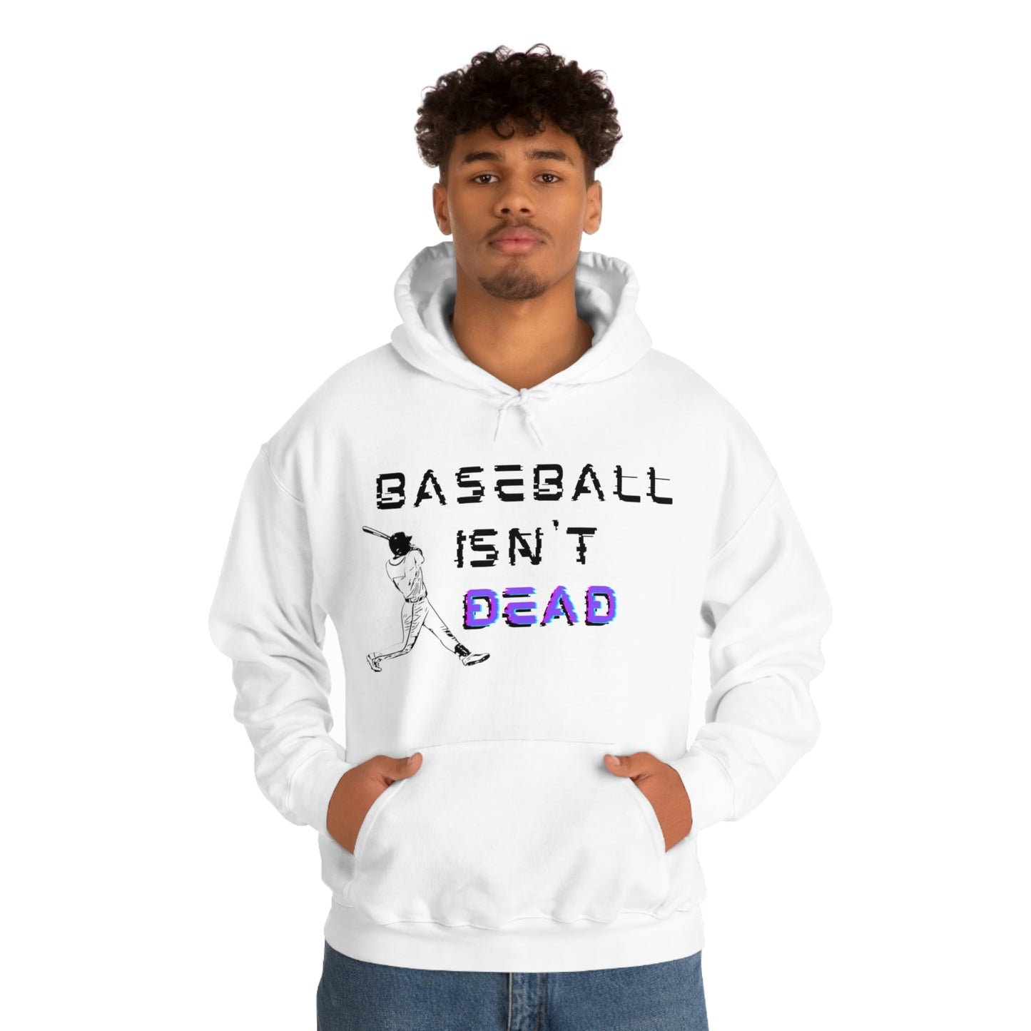 Baseball Isn't Dead Purple Front (white) Hooded Sweatshirt