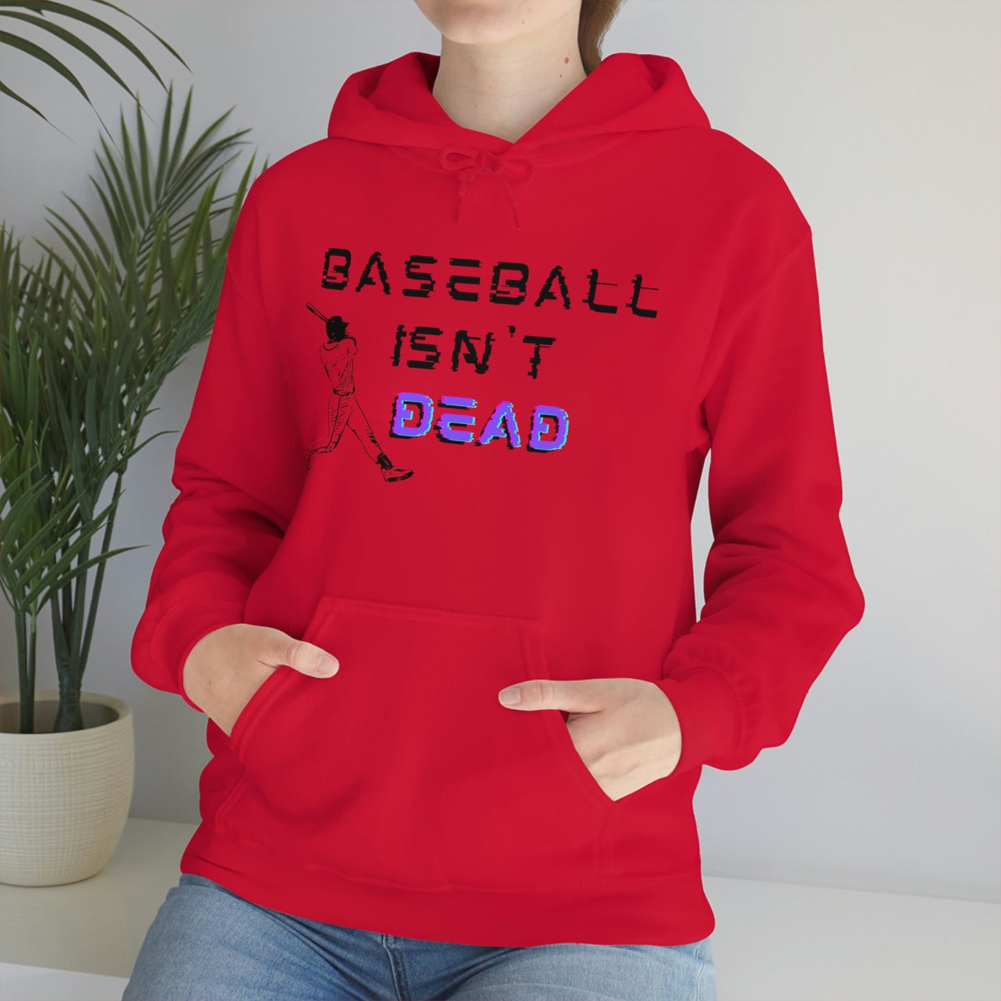 Baseball Isn't Dead Purple Front (red) Hooded Sweatshirt