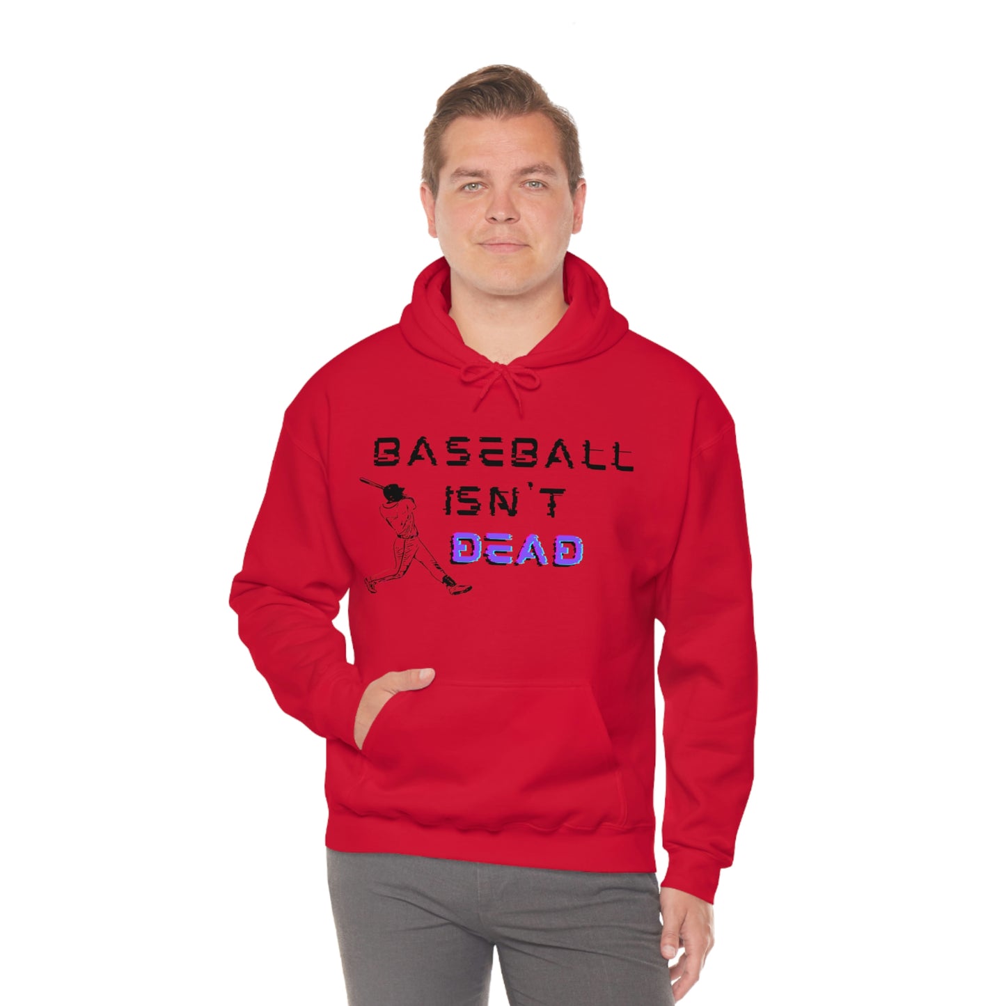 Baseball Isn't Dead Purple Front (red) Hooded Sweatshirt