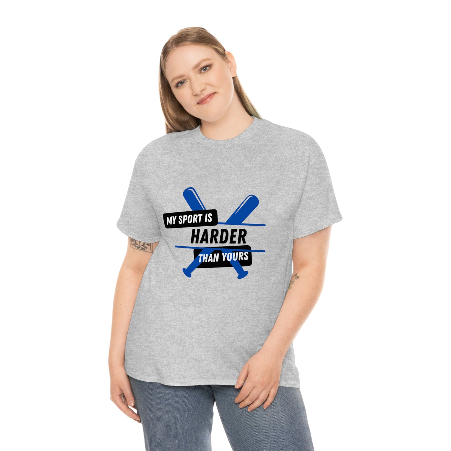 My Sport Is Harder Than Yours Blue Bat (grey) Tee