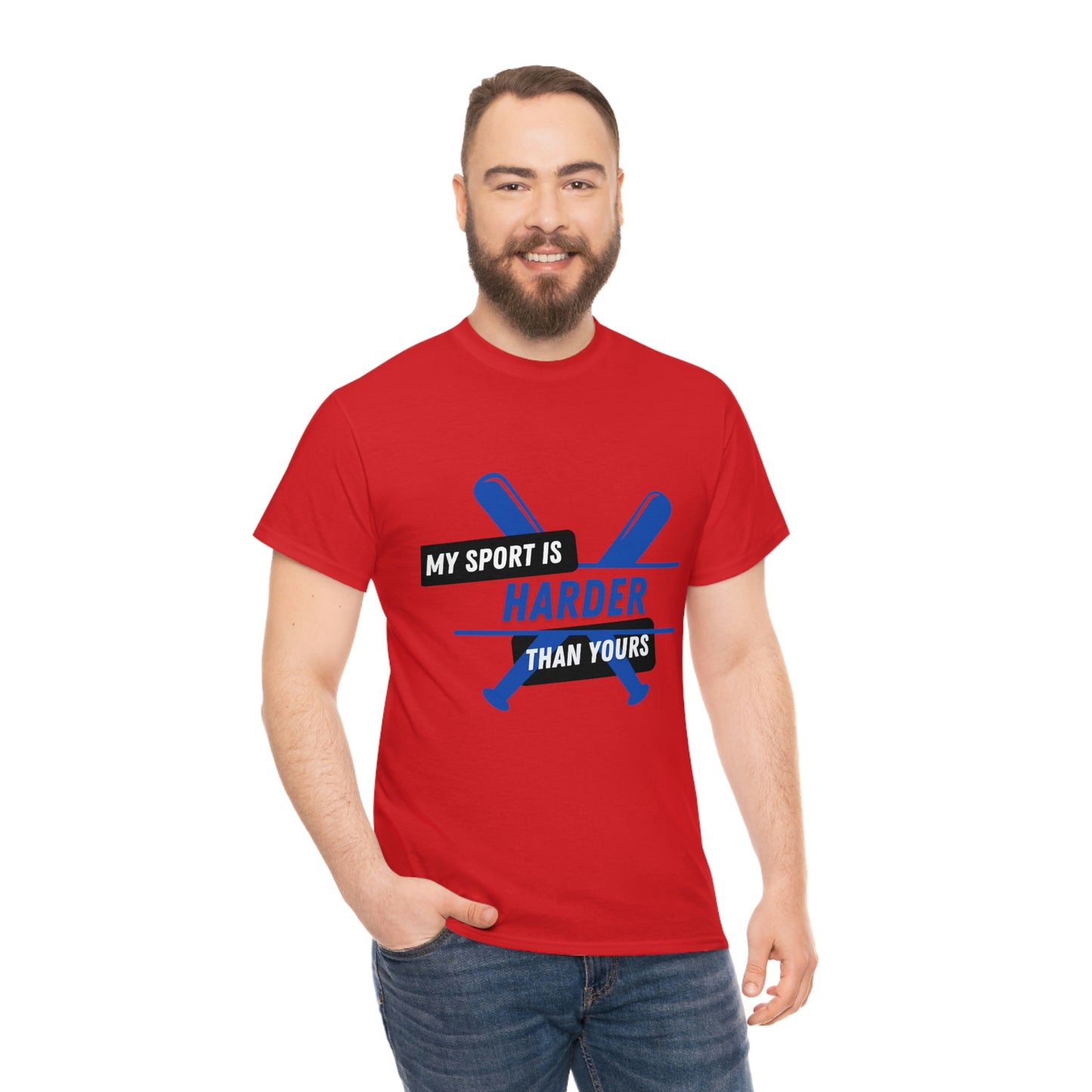 My Sport Is Harder Than Yours Blue Bat (red) Tee