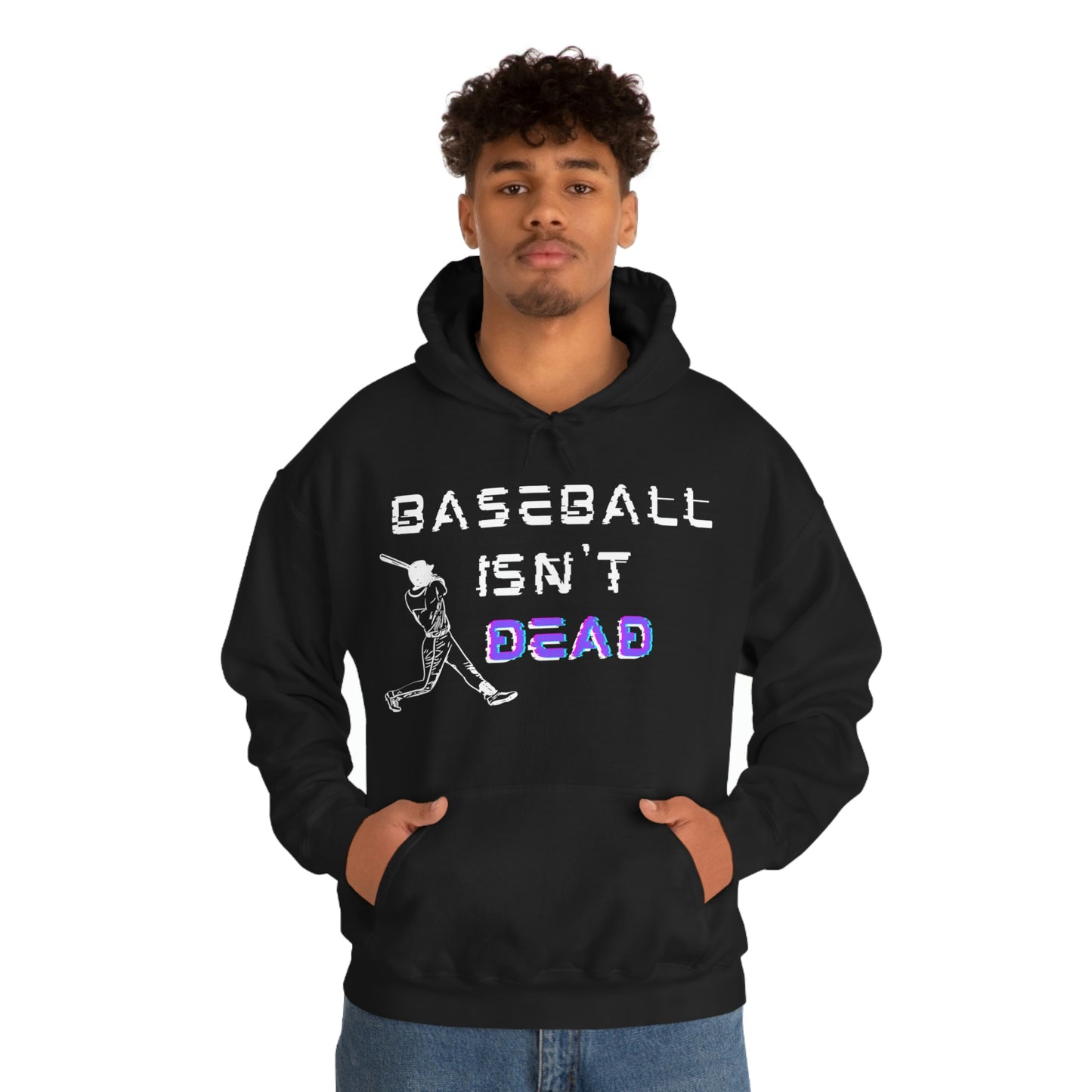 Baseball Isn't Dead Purple Front (black) Hooded Sweatshirt