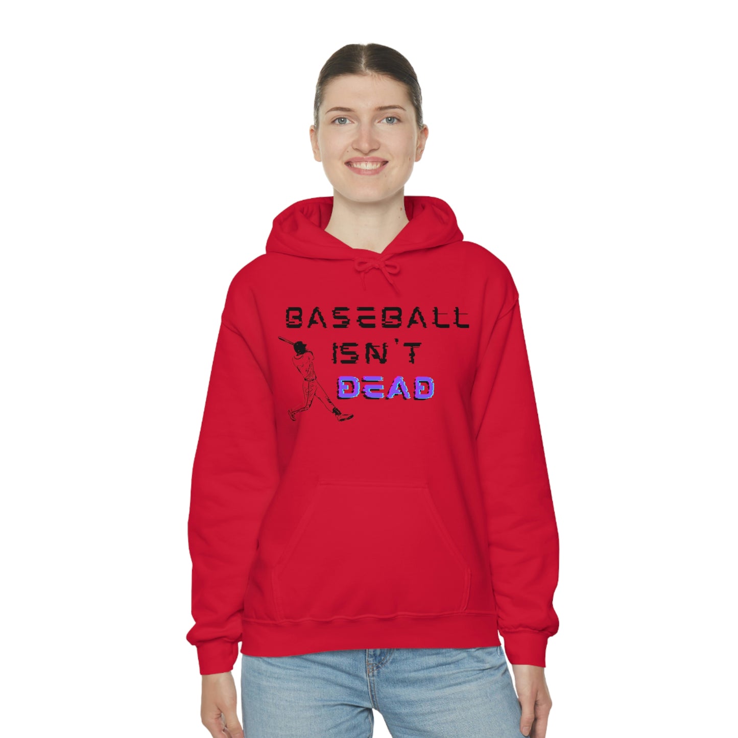 Baseball Isn't Dead Purple Front (red) Hooded Sweatshirt