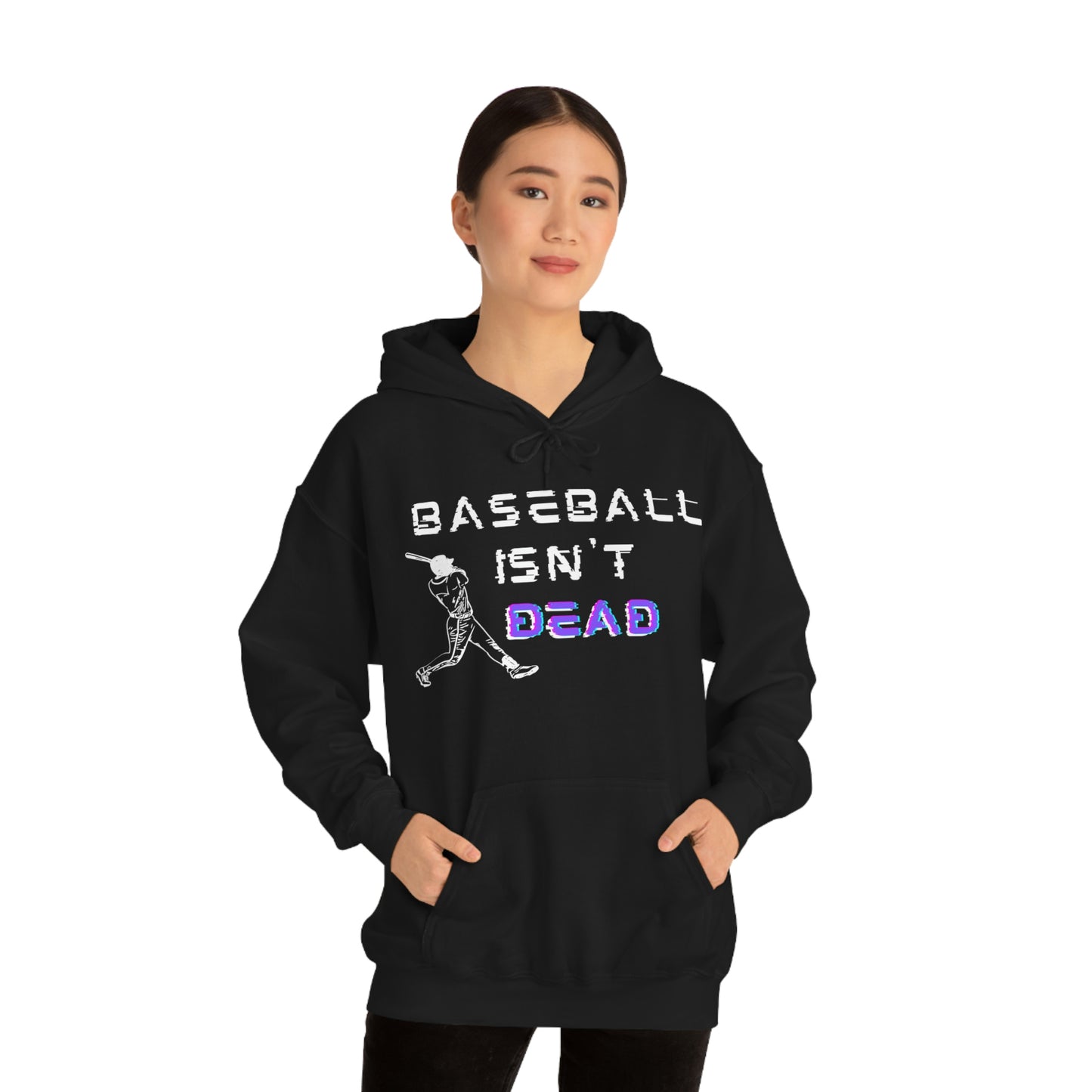 Baseball Isn't Dead Purple Front (black) Hooded Sweatshirt