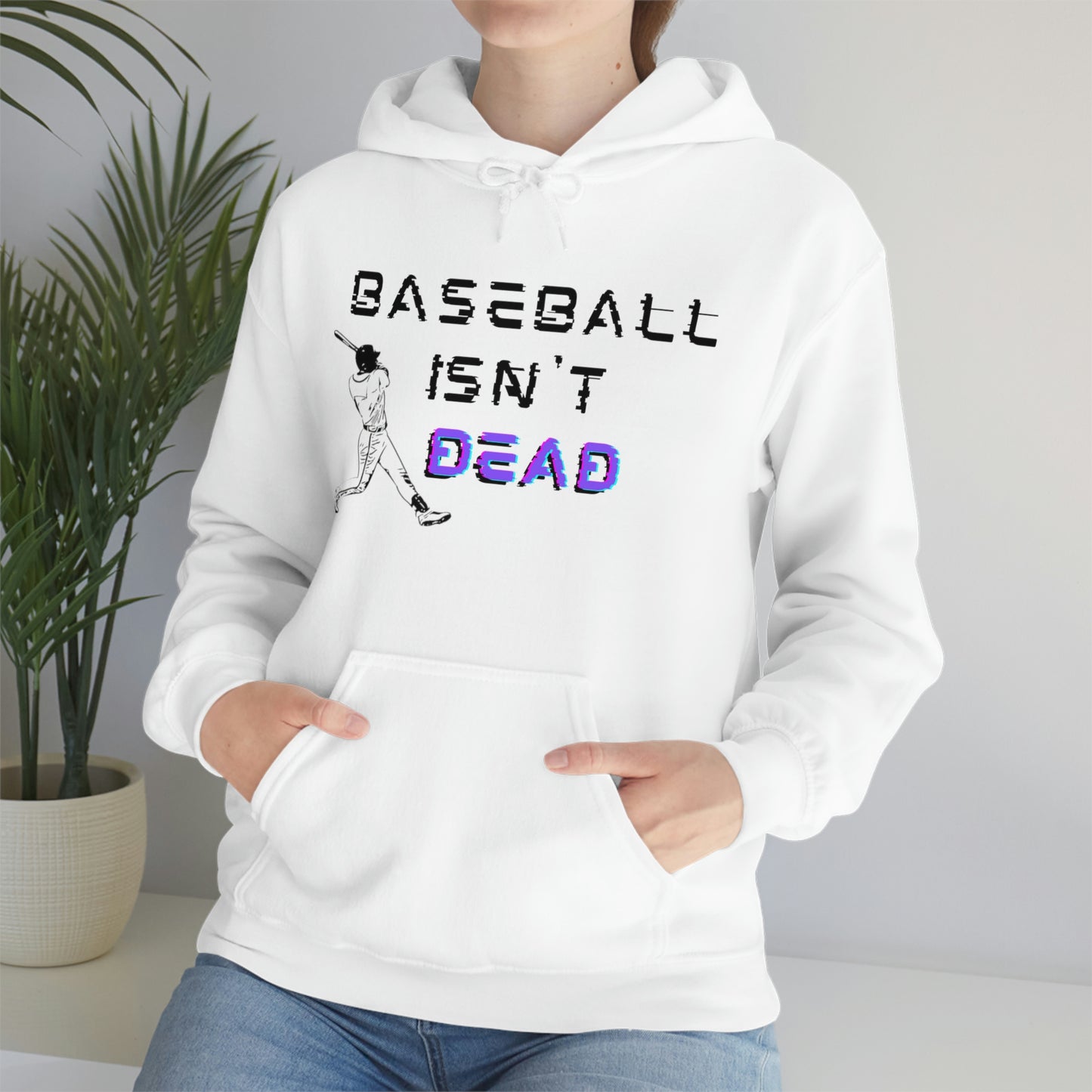 Baseball Isn't Dead Purple Front (white) Hooded Sweatshirt