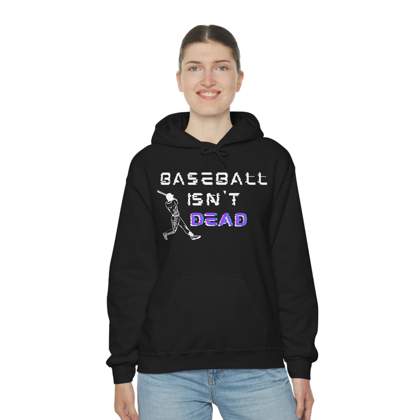 Baseball Isn't Dead Purple Front (black) Hooded Sweatshirt