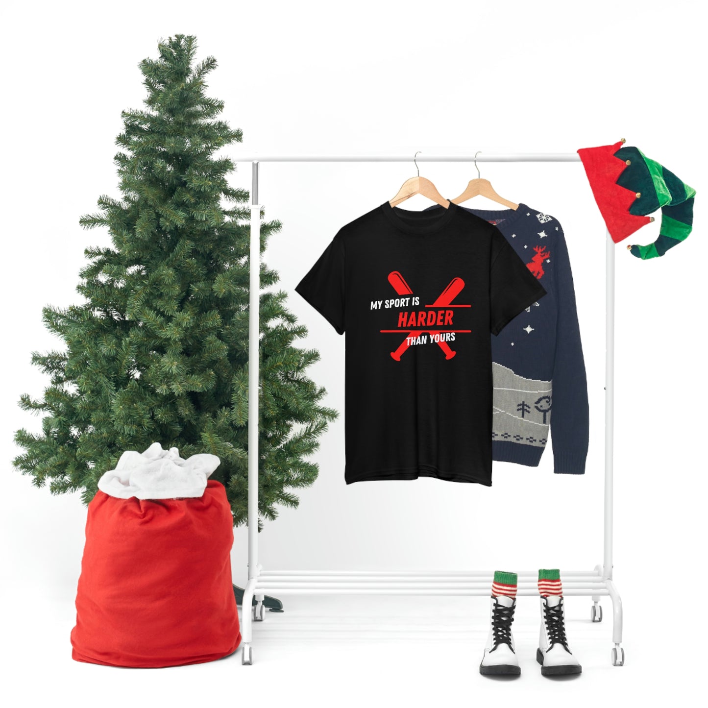 My Sport Is Harder Than Yours Red Bat (black) Tee