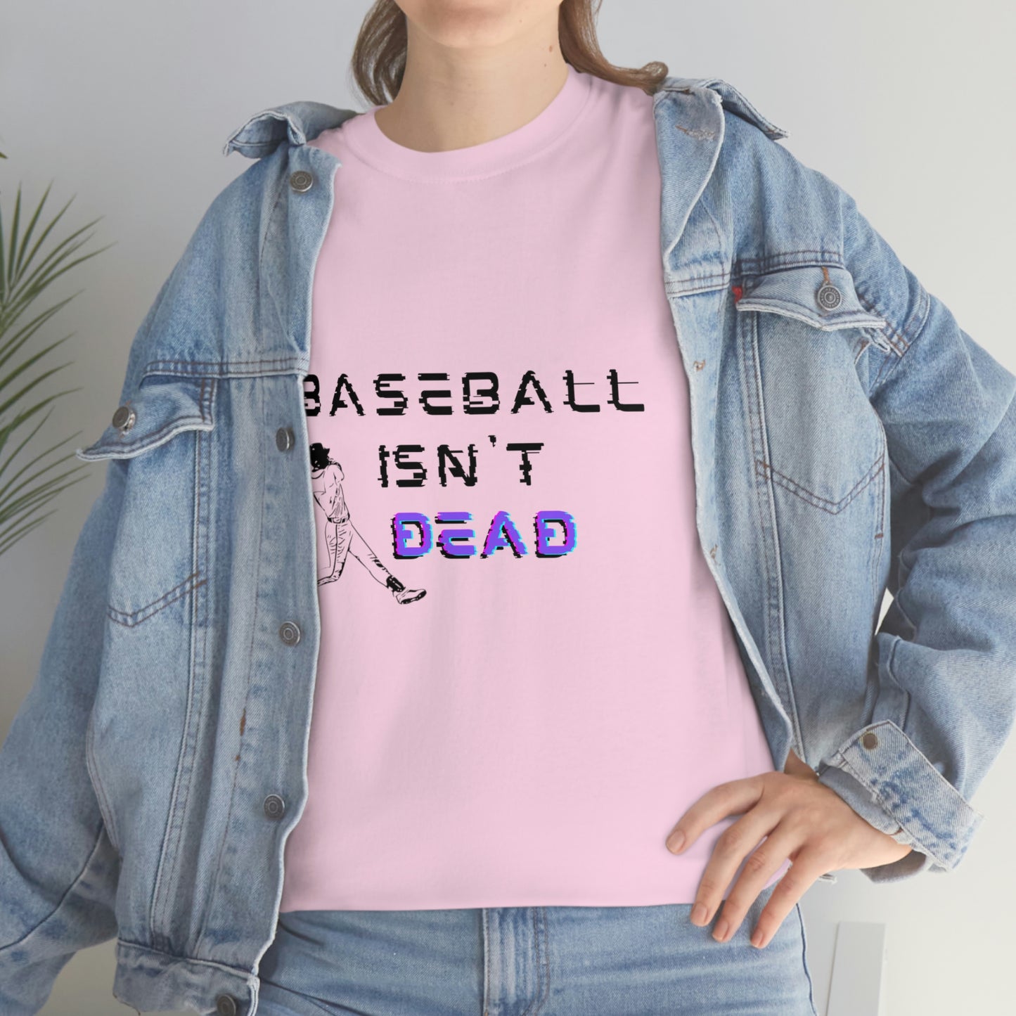 Baseball Isn't Dead Purple Front (light pink) Tee