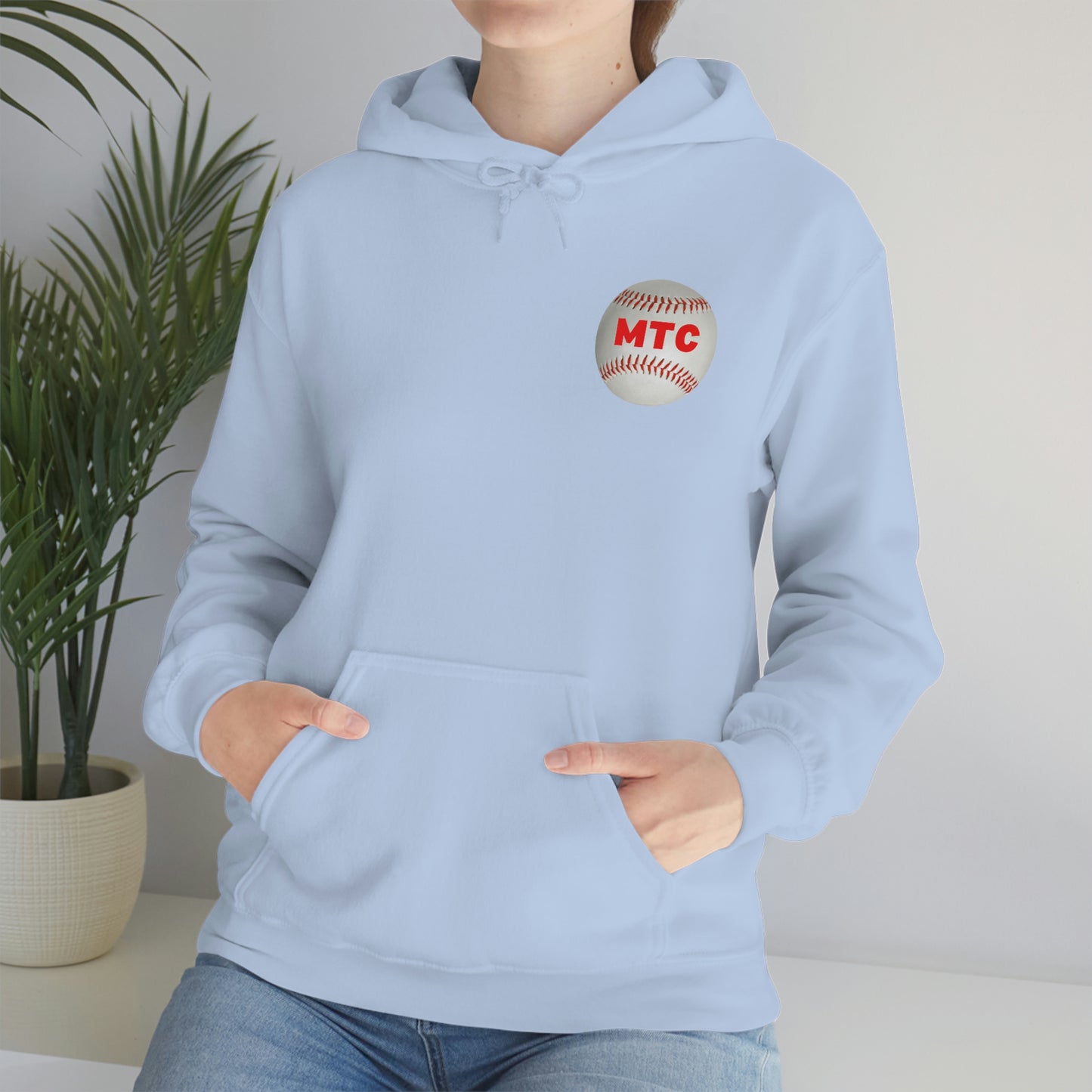 My Sport is Harder Than Yours Red Bat (Light Blue) Hooded Sweatshirt
