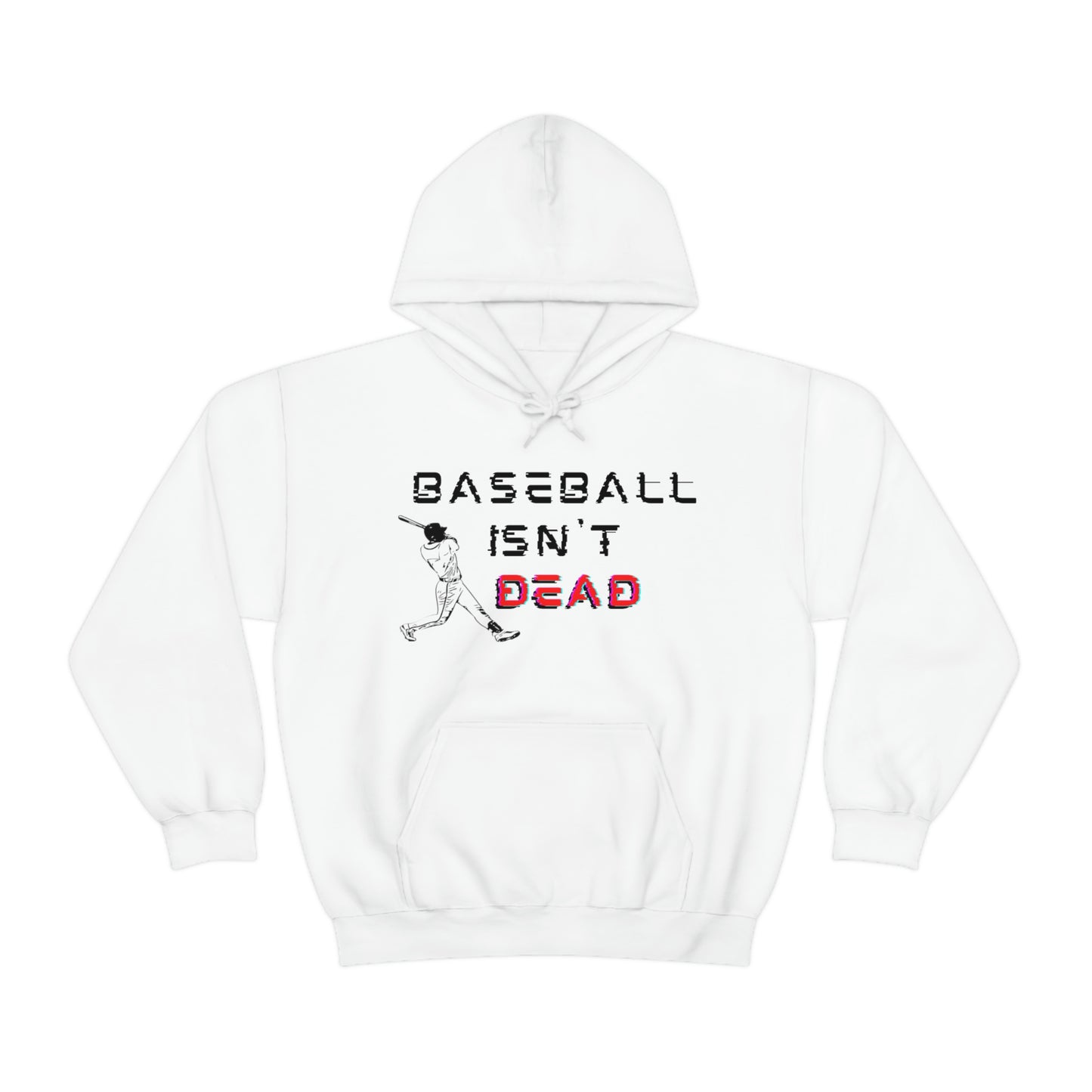 Baseball Isn't Dead Red Front (White) Hooded Sweatshirt