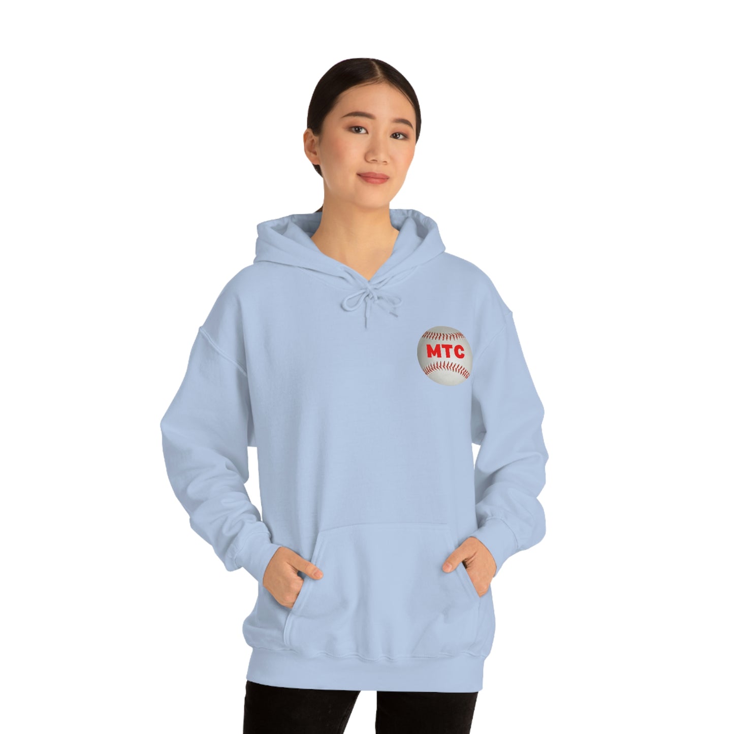 My Sport is Harder Than Yours Red Bat (Light Blue) Hooded Sweatshirt