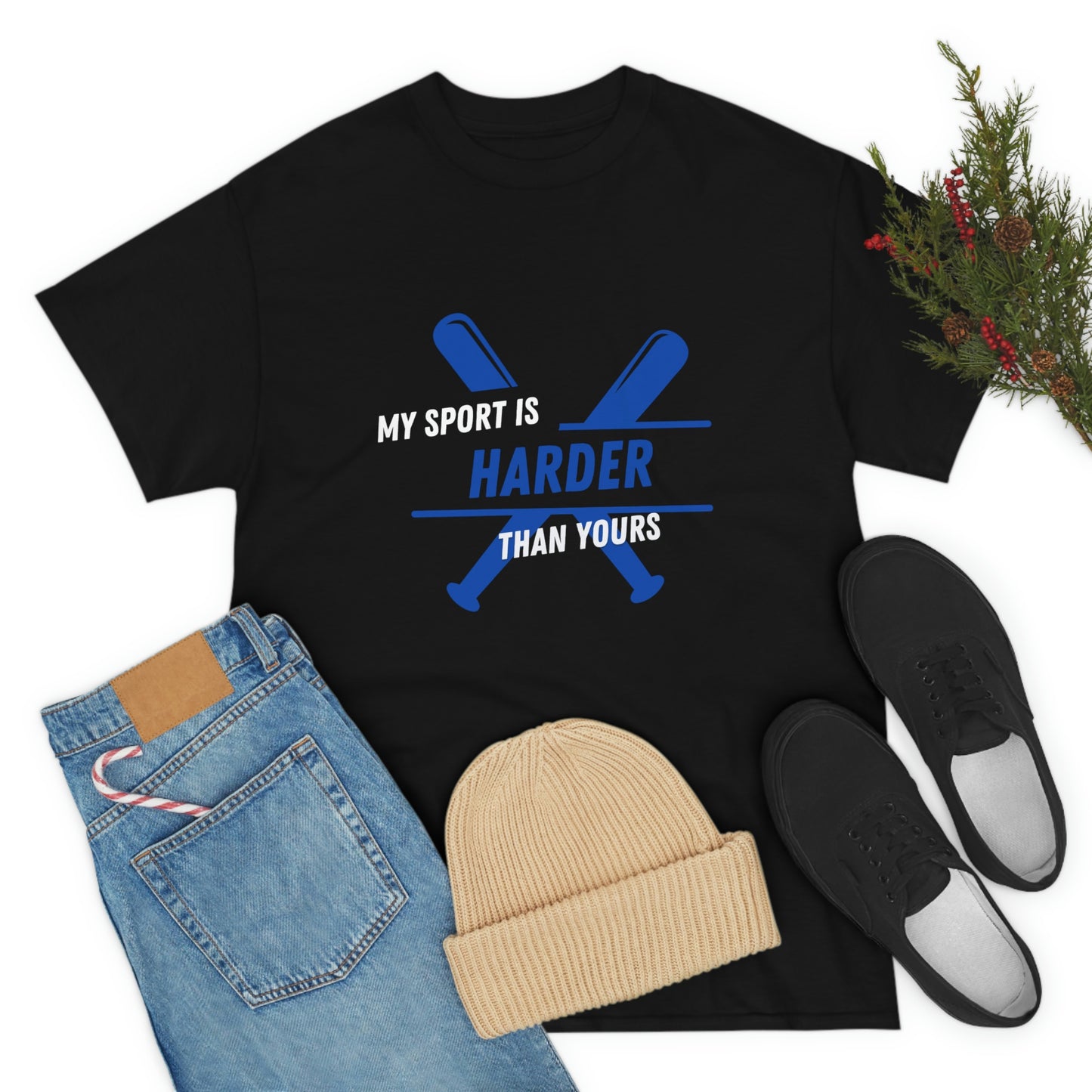 My Sport Is Harder Than Yours Blue Bat (black) Tee