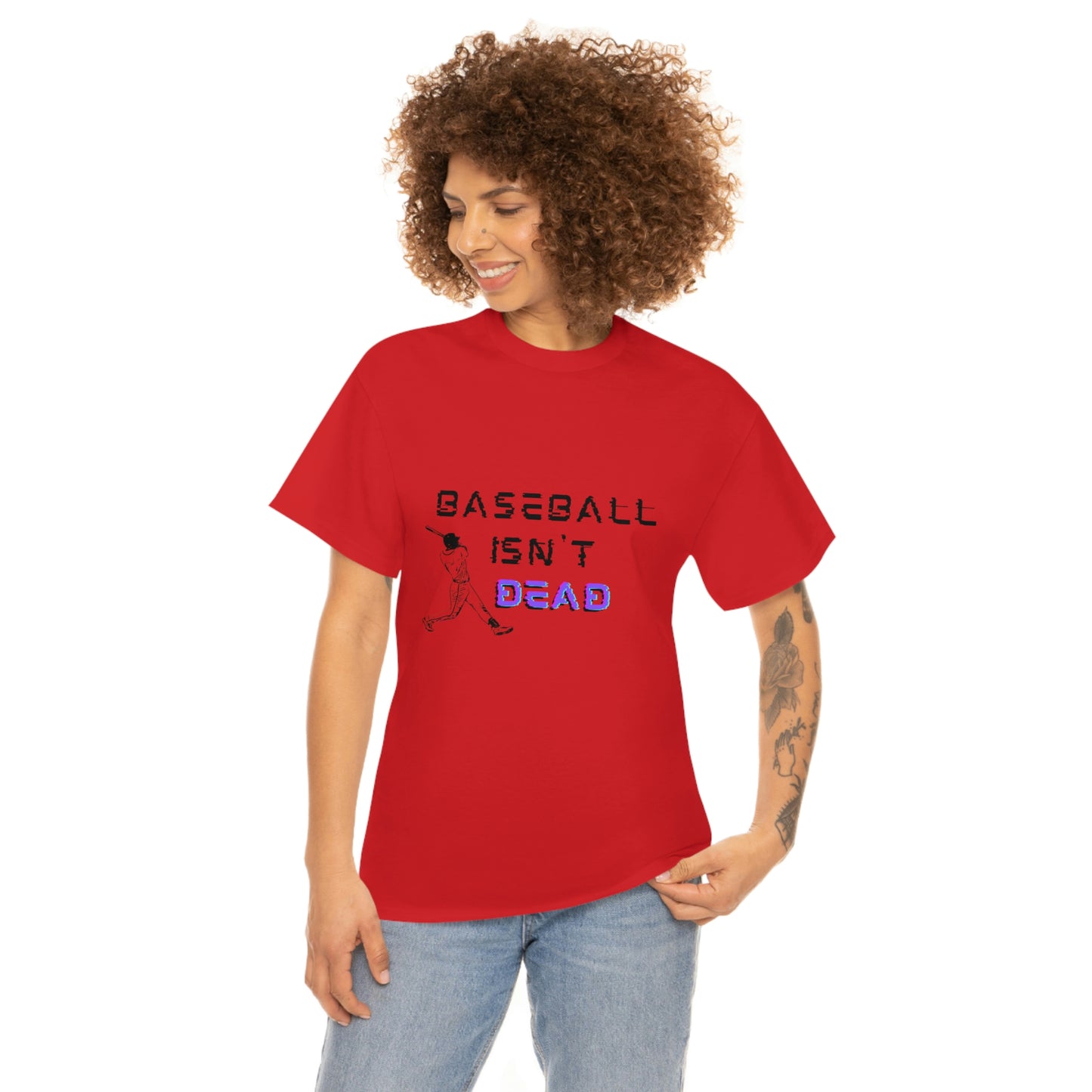 Baseball Isn't Dead Purple Front (red) Tee