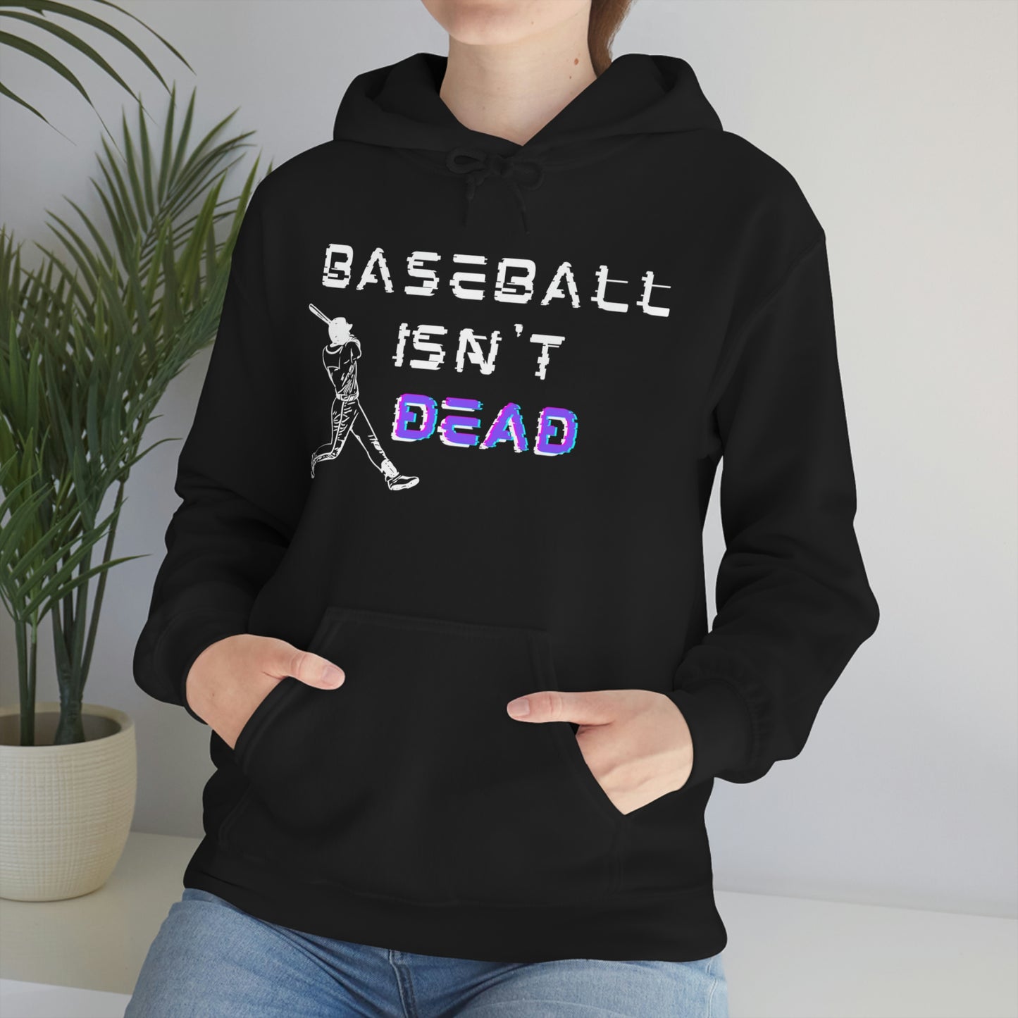 Baseball Isn't Dead Purple Front (black) Hooded Sweatshirt