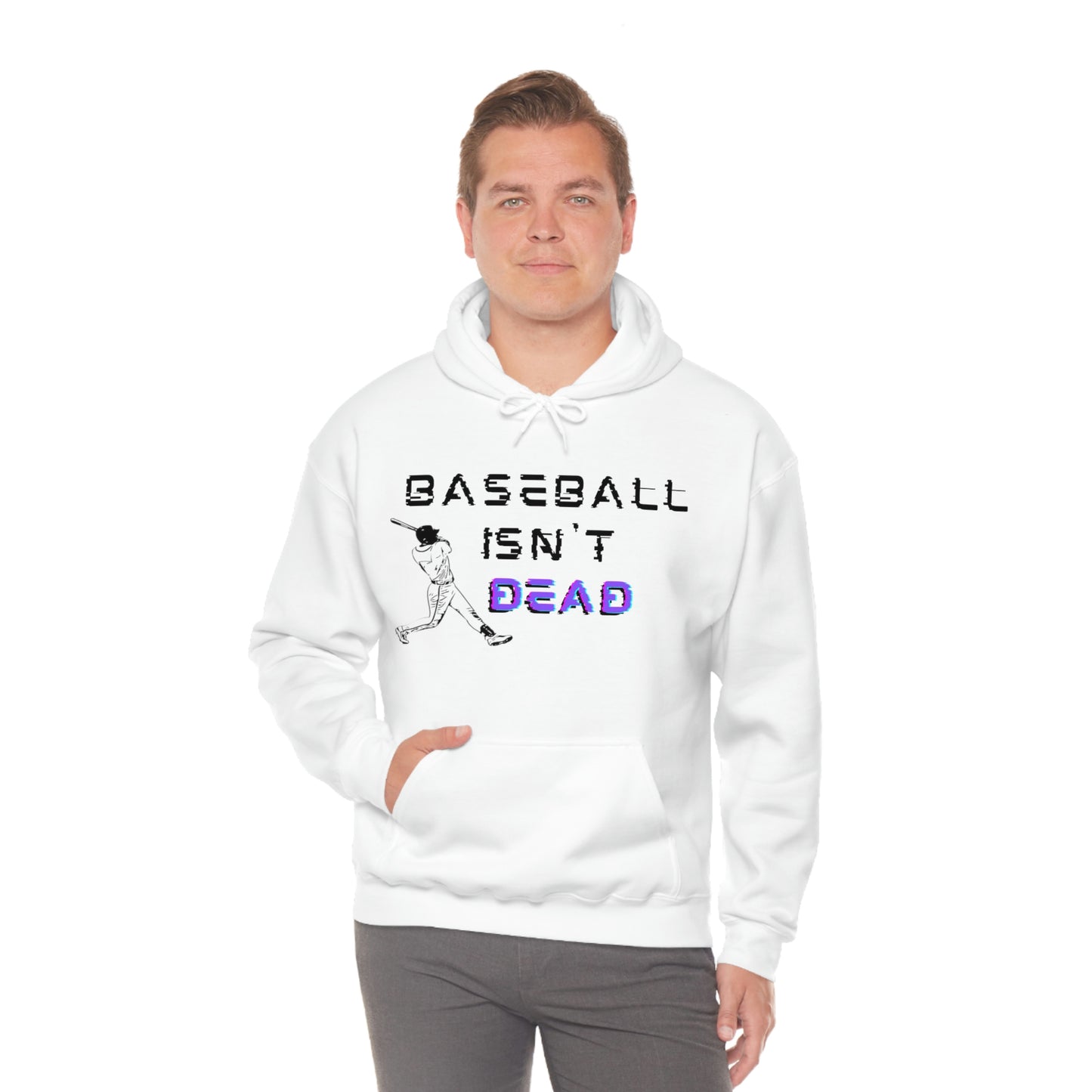 Baseball Isn't Dead Purple Front (white) Hooded Sweatshirt