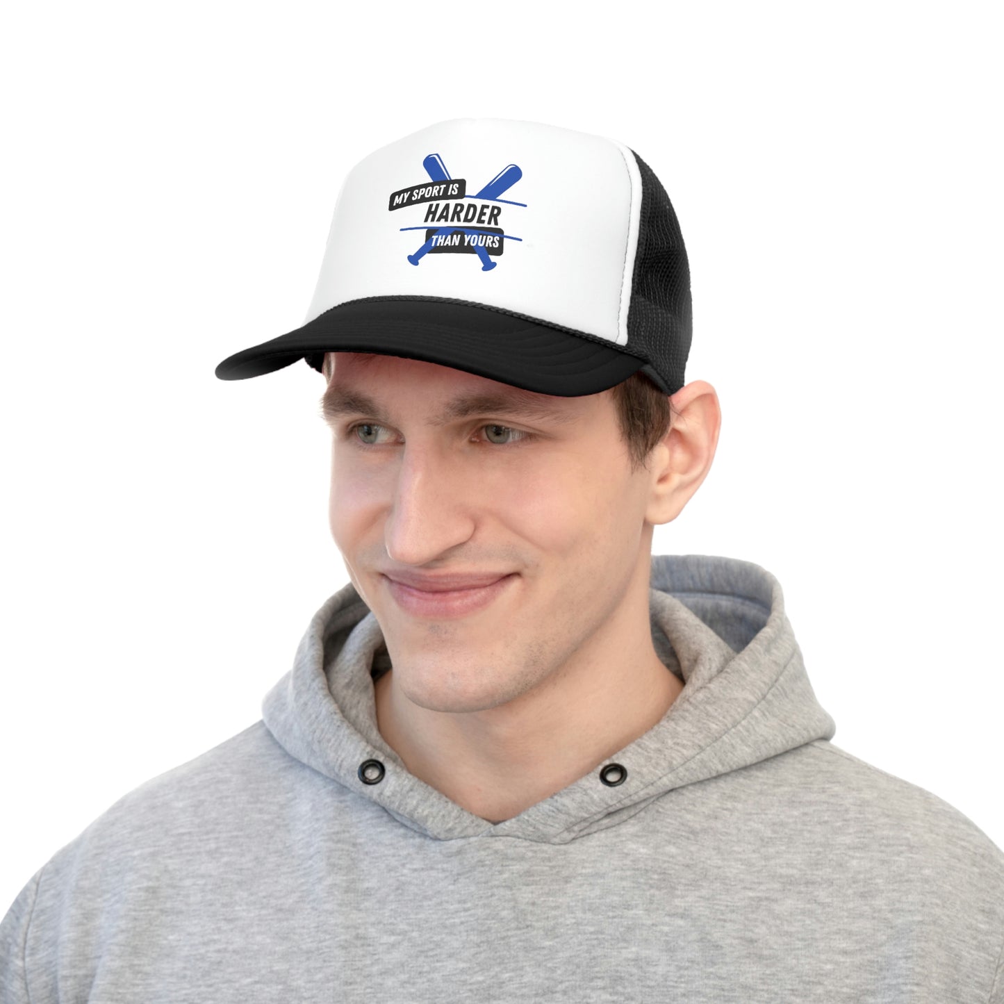 My Sport Is Harder Than Yours (Black) Trucker Cap