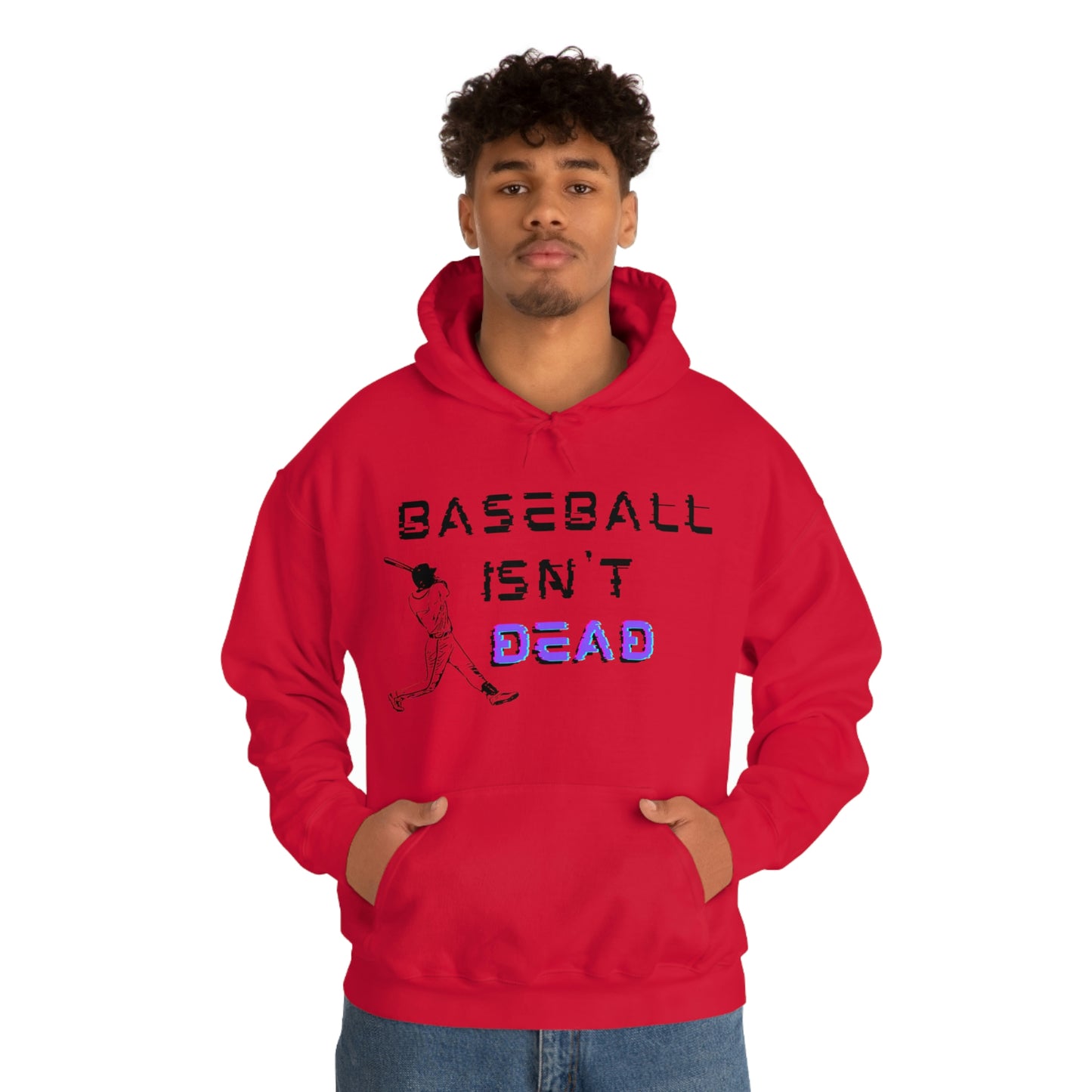 Baseball Isn't Dead Purple Front (red) Hooded Sweatshirt