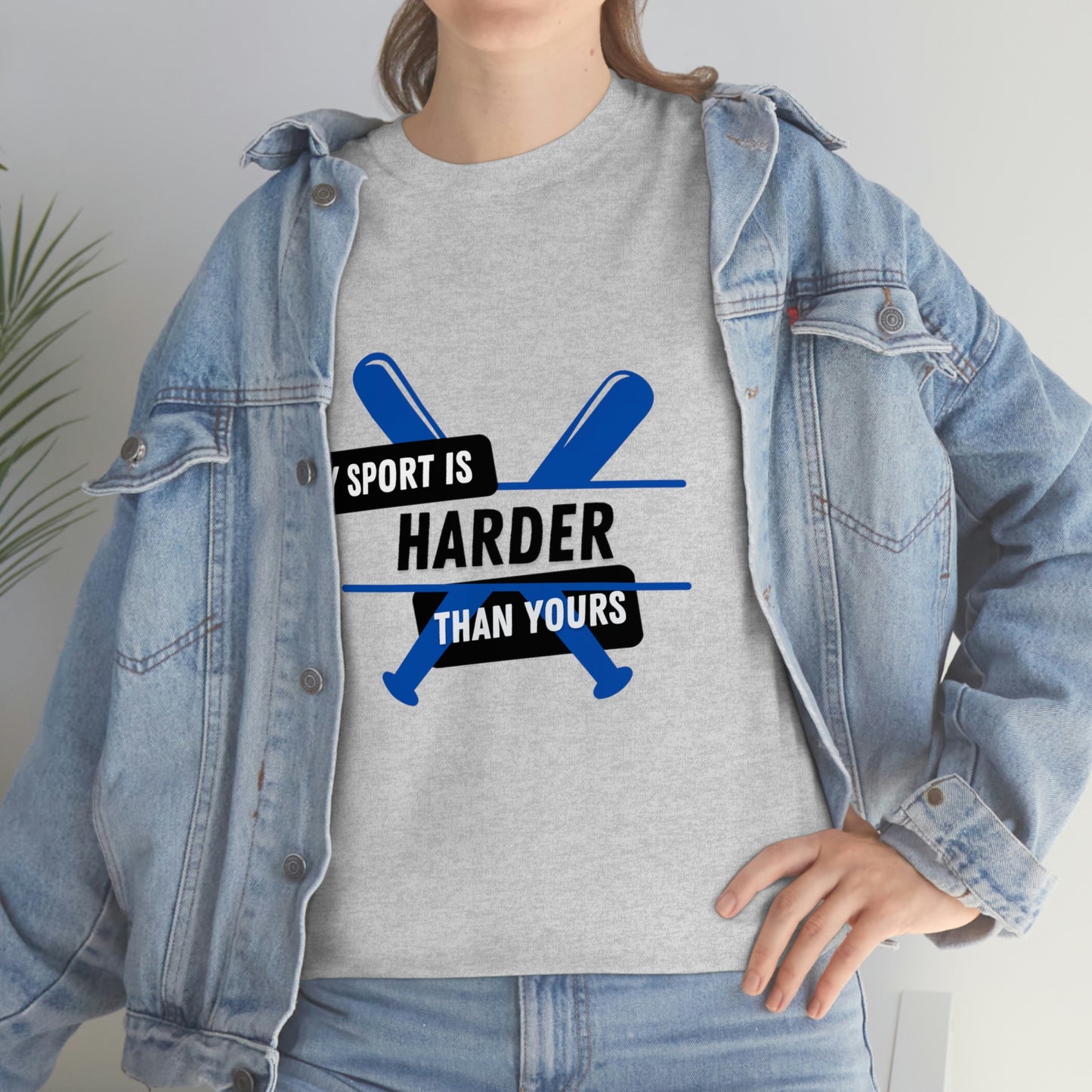 My Sport Is Harder Than Yours Blue Bat (grey) Tee