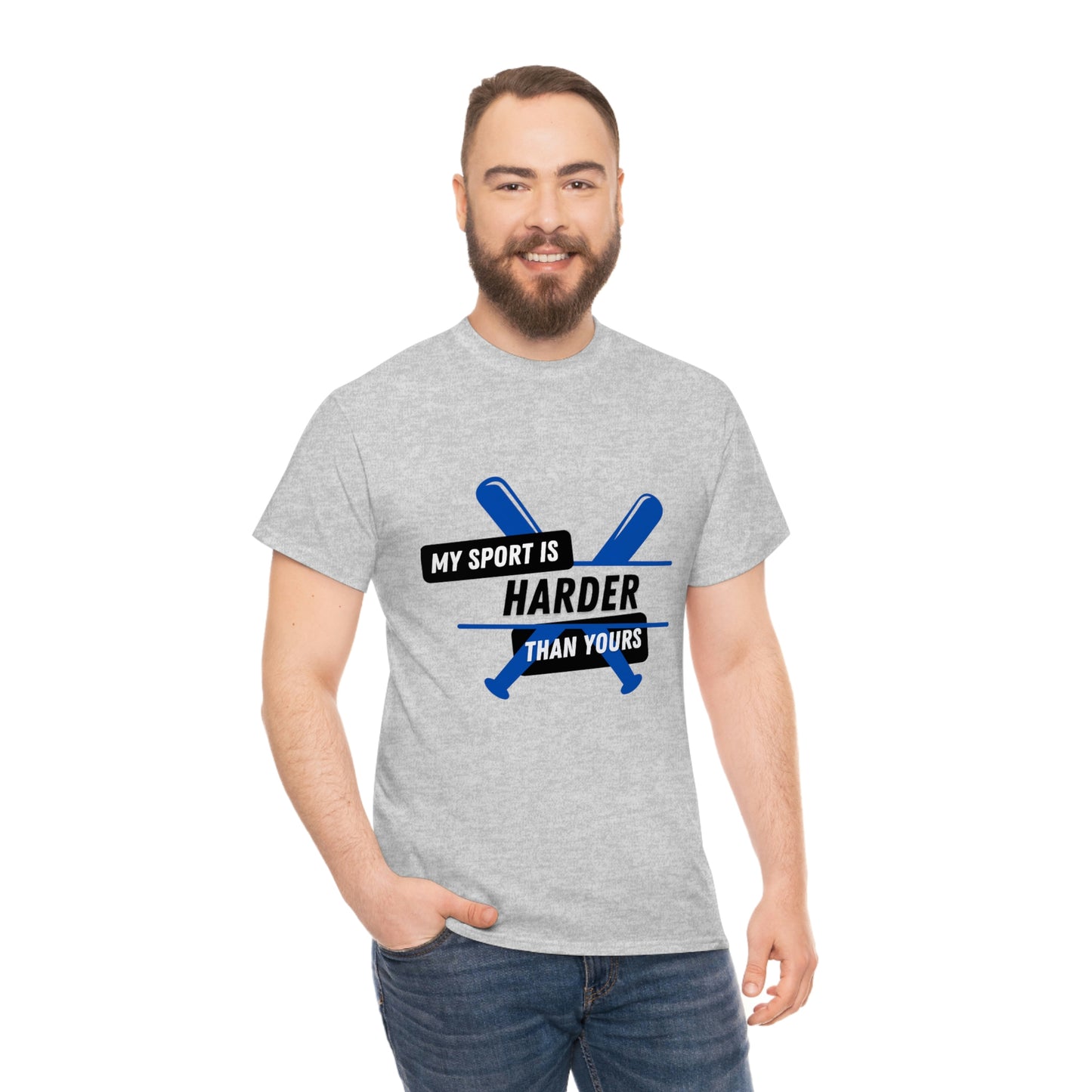 My Sport Is Harder Than Yours Blue Bat (grey) Tee