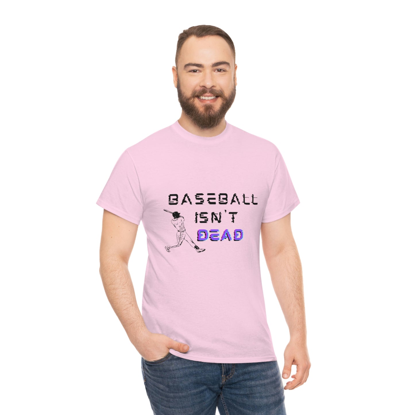 Baseball Isn't Dead Purple Front (light pink) Tee