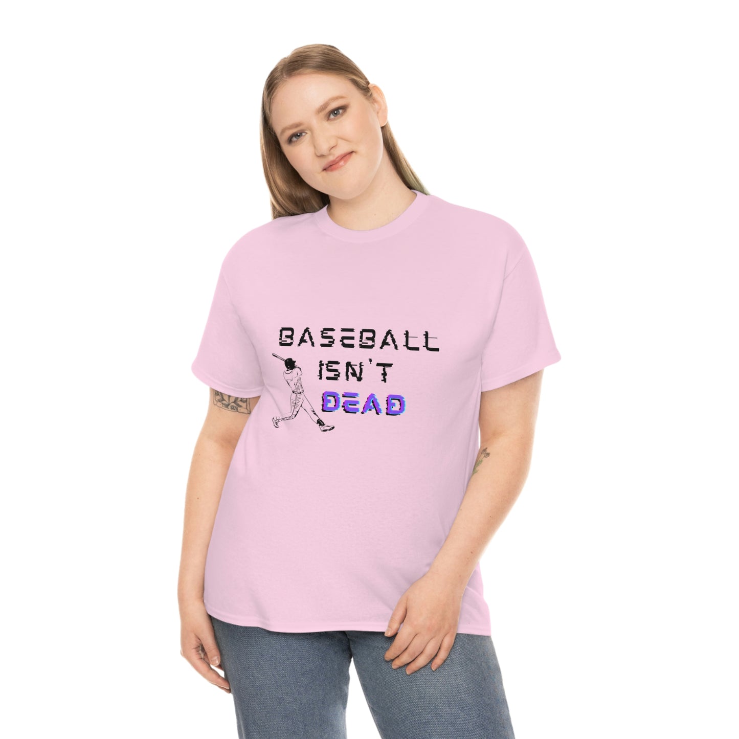 Baseball Isn't Dead Purple Front (light pink) Tee