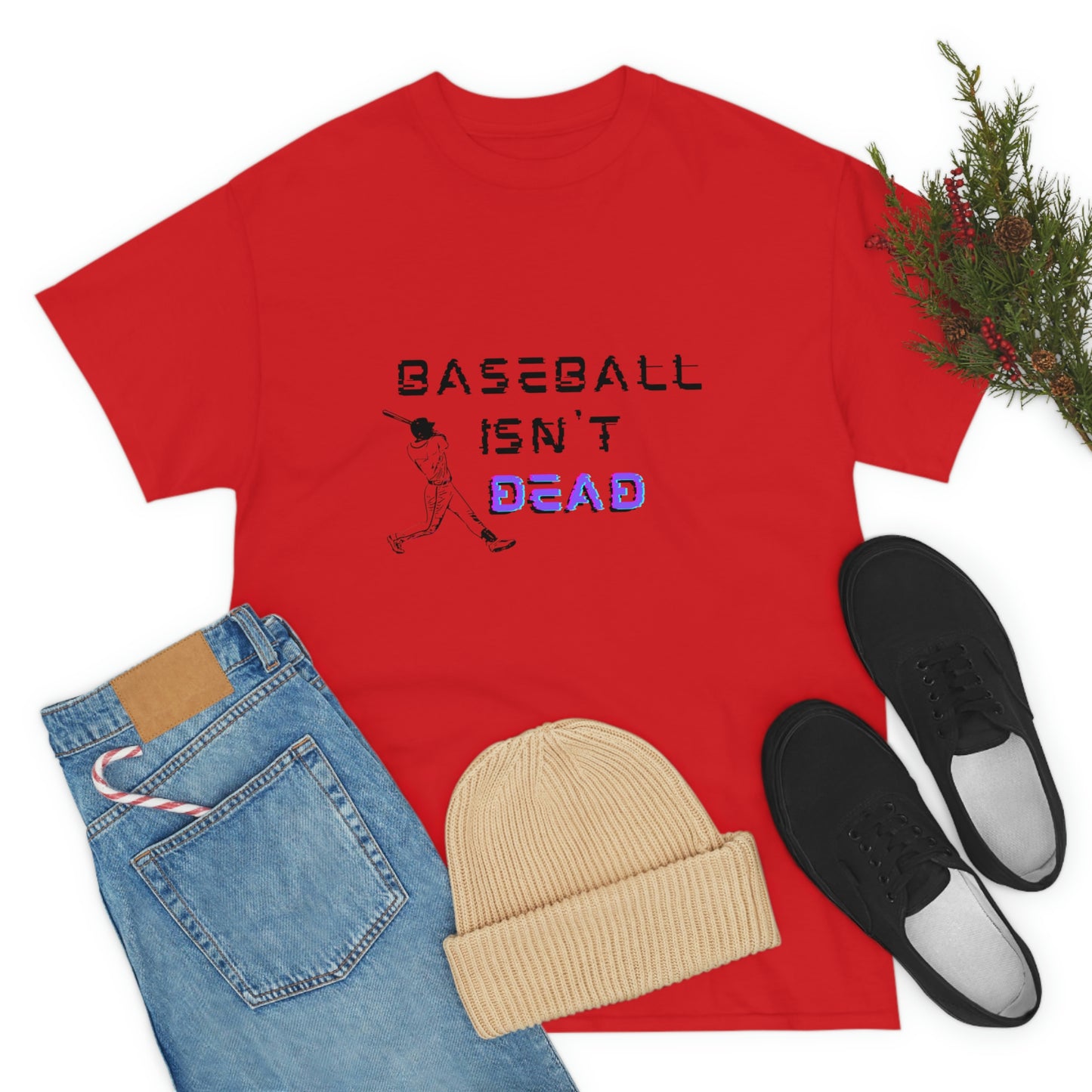 Baseball Isn't Dead Purple Front (red) Tee